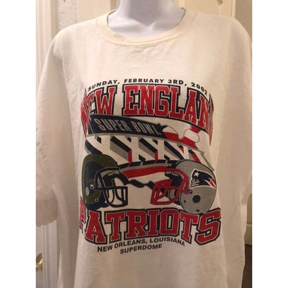 New England Patriots Super Bowl XXXVI T-Shirt 3X Preshrunk cotton Vintage 2002 - Picture 3 of 10